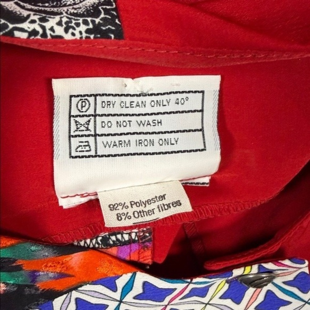 Maggie Shepherd Australia Red‎ Patchwork Mixed Print Button Front Top Womens S - Picture 4 of 7